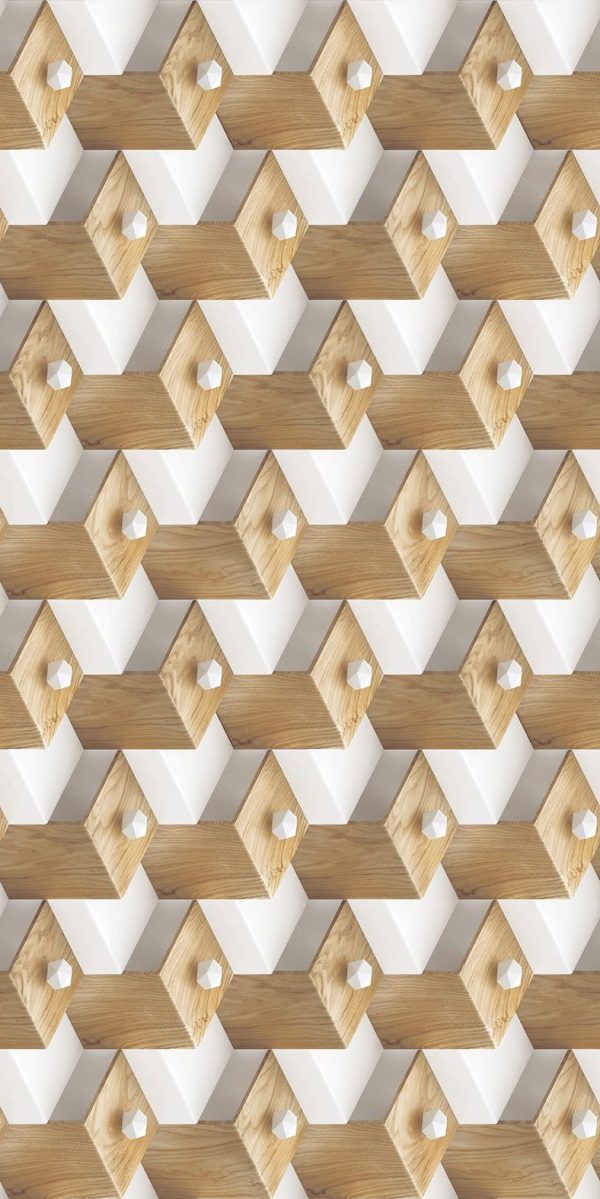 SP 0010 3D 60X120 rotated Wood Geometric Structure 60X120 CM