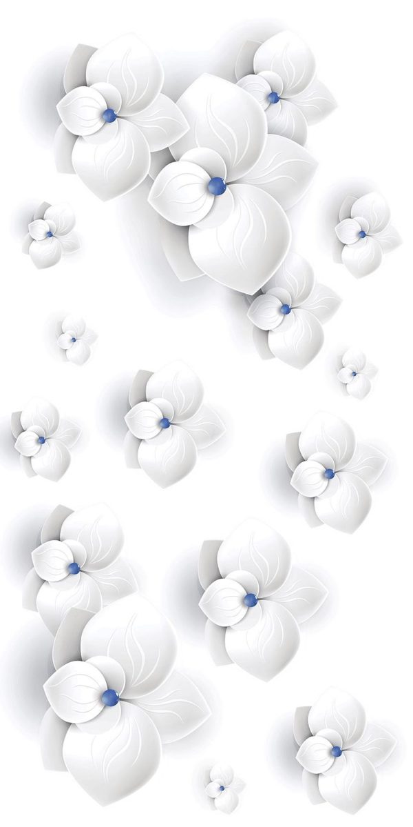 SP 0014 3D 60X120 rotated White Orchid Vector 60X120 CM