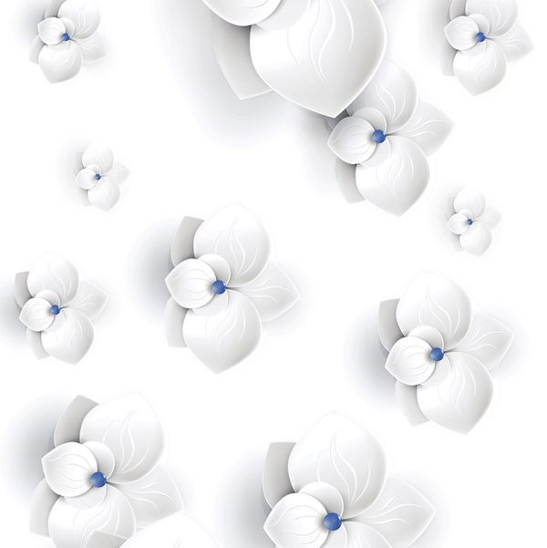 SP 0014 3D 60X60 White Orchid Vector 60X60 CM